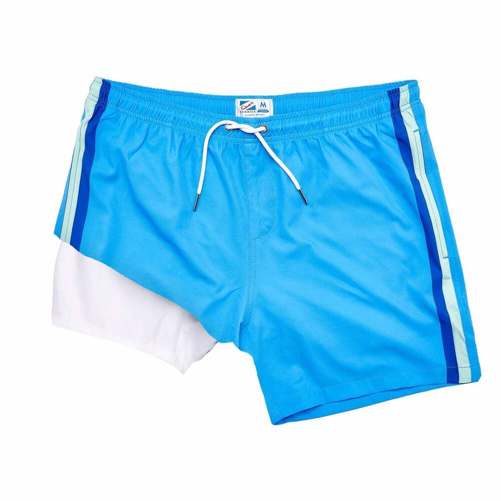 NEW BERMIES men's bora bora classic swim trunk in blue